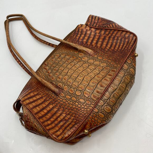 Brahmin brown exotic leather shoulder bag - Picture 6 of 8
